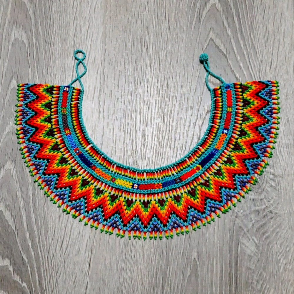 Huichol Beaded Collar Necklace